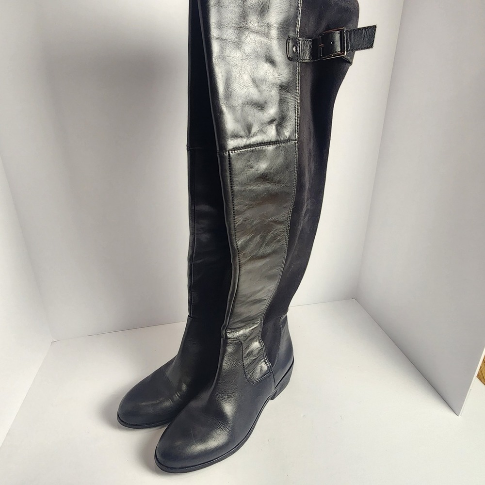 Sam Edelman Women's Black Leather/Fabric Tall Riding Boots Size‎ 7M
